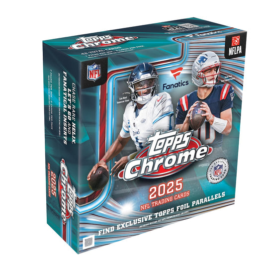 2025 Topps Chrome Football Factory Sealed Fanatics Exclusive Mega Box